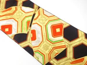 アンティーク　地紙に蜀江模様織り出し袋帯（着用可）